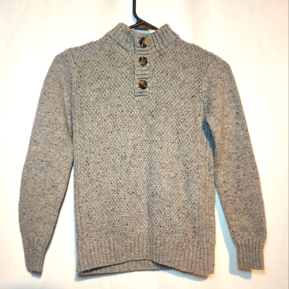 Cat & Jack Boys Gray Pullover Button Casual Sweater Size Medium (G)